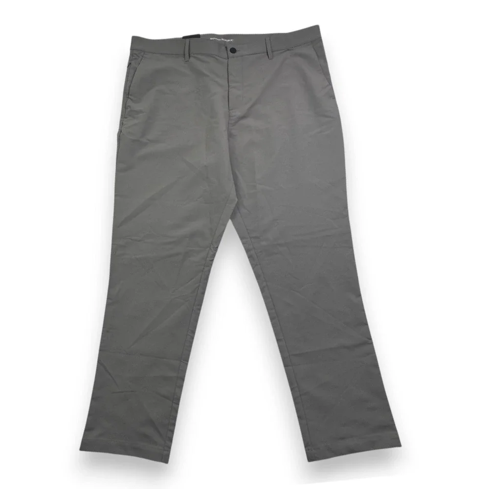 Banana Republic Mens Gray Flat Front Performance Pants 40x30 New 1557516